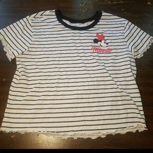 Disney's Minnie Mouse Striped Crop Top Women's XL